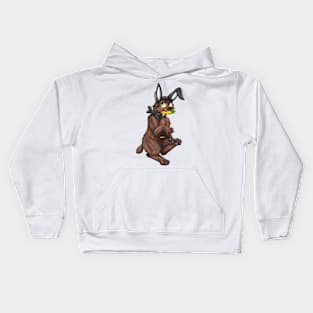 Bobtail BunnyCat: Chocolate (Black) Kids Hoodie